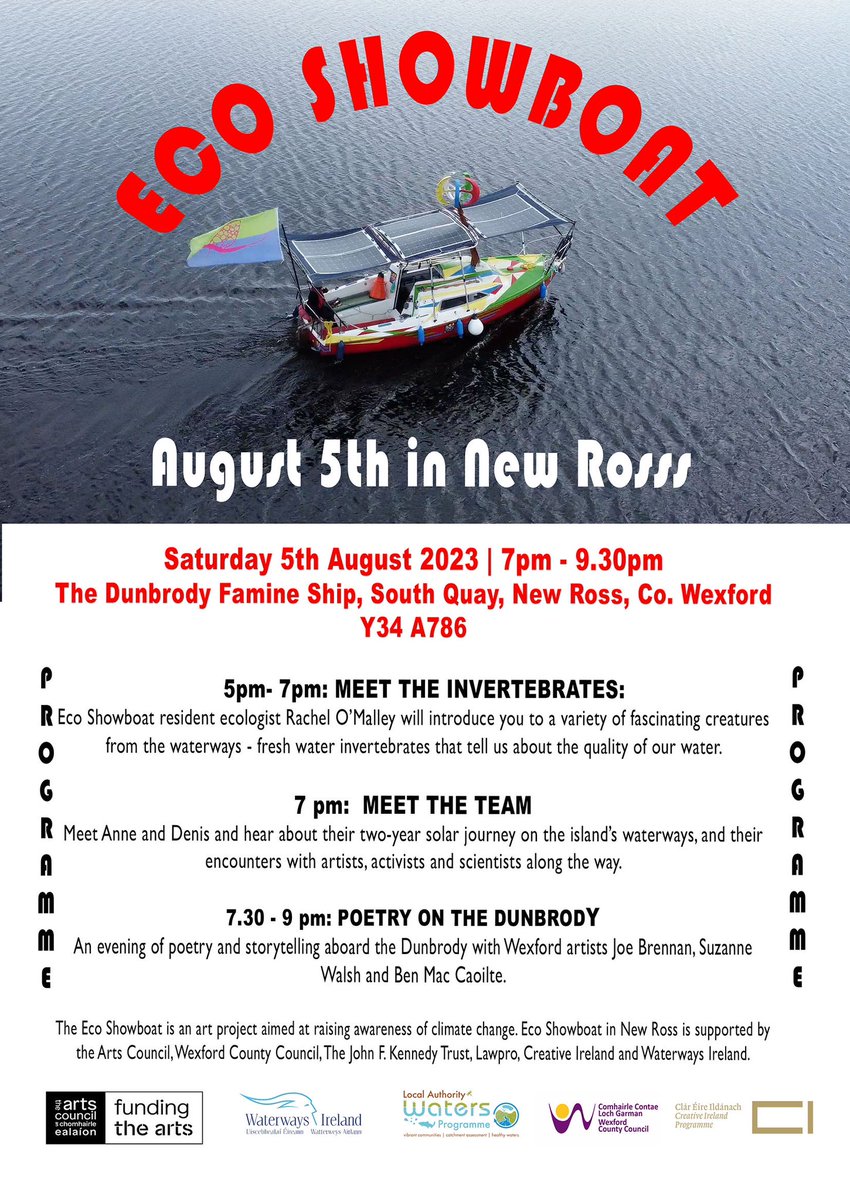 EcoShowboat's tweet photo. Heading to #NewRoss for an evening event on the #Dunbrody.
#wexfordarts #poetry #ecoshowboat #journeytotheeast
@artscouncil_ie @creativeirl https://t.co/2h9JZ16t9v