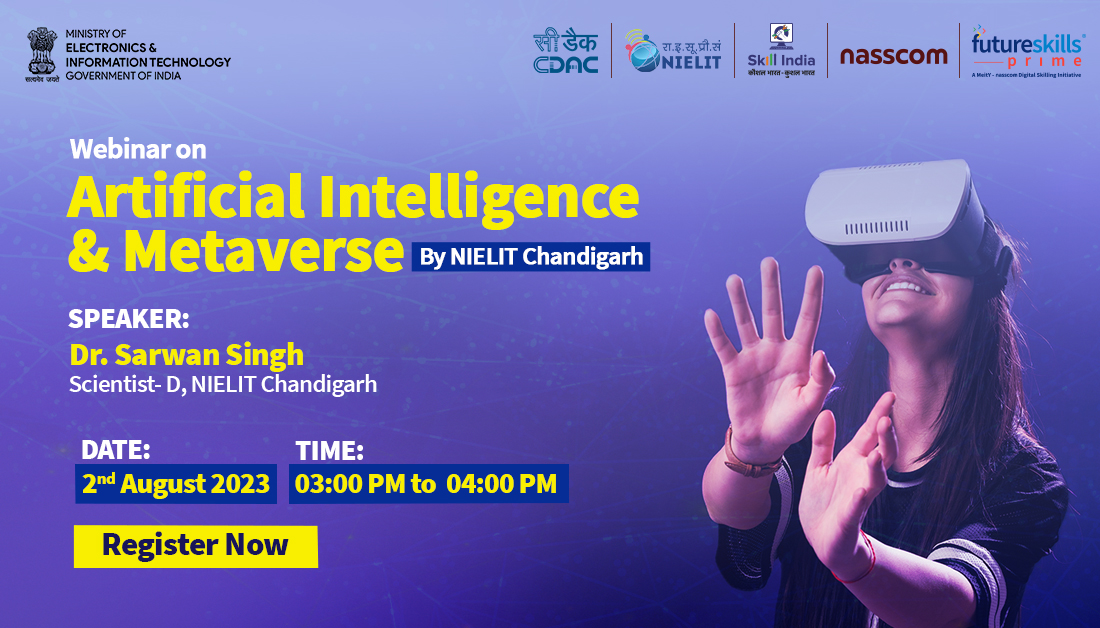 fsprimeofficial's tweet photo. Join us for the #Webinar on AI and Metaverse.
Register Now: https://t.co/6p6Xx9Jmd6
#FutureSkillsPrime #AI #ArtificialIntelligence #Metaverse #SkilledForFuture #nasscom #technology #TechTalentBuild #Techade #Deepskill #FutureReady #SkillingHub #TechnologySkillingHub https://t.co/WylQNWnX4g