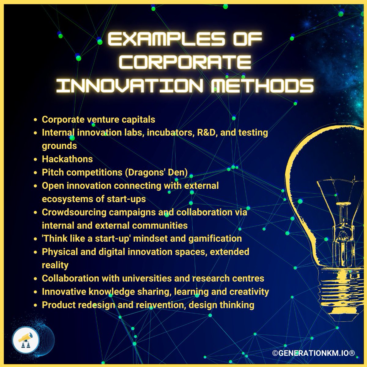 🔭 At the core of any innovation and change project is organisational culture and knowledge.

#KM #knowledgemanagement #KMers #KM40 #intrapreneurs #corporateinnovation #operatingmodel #culture