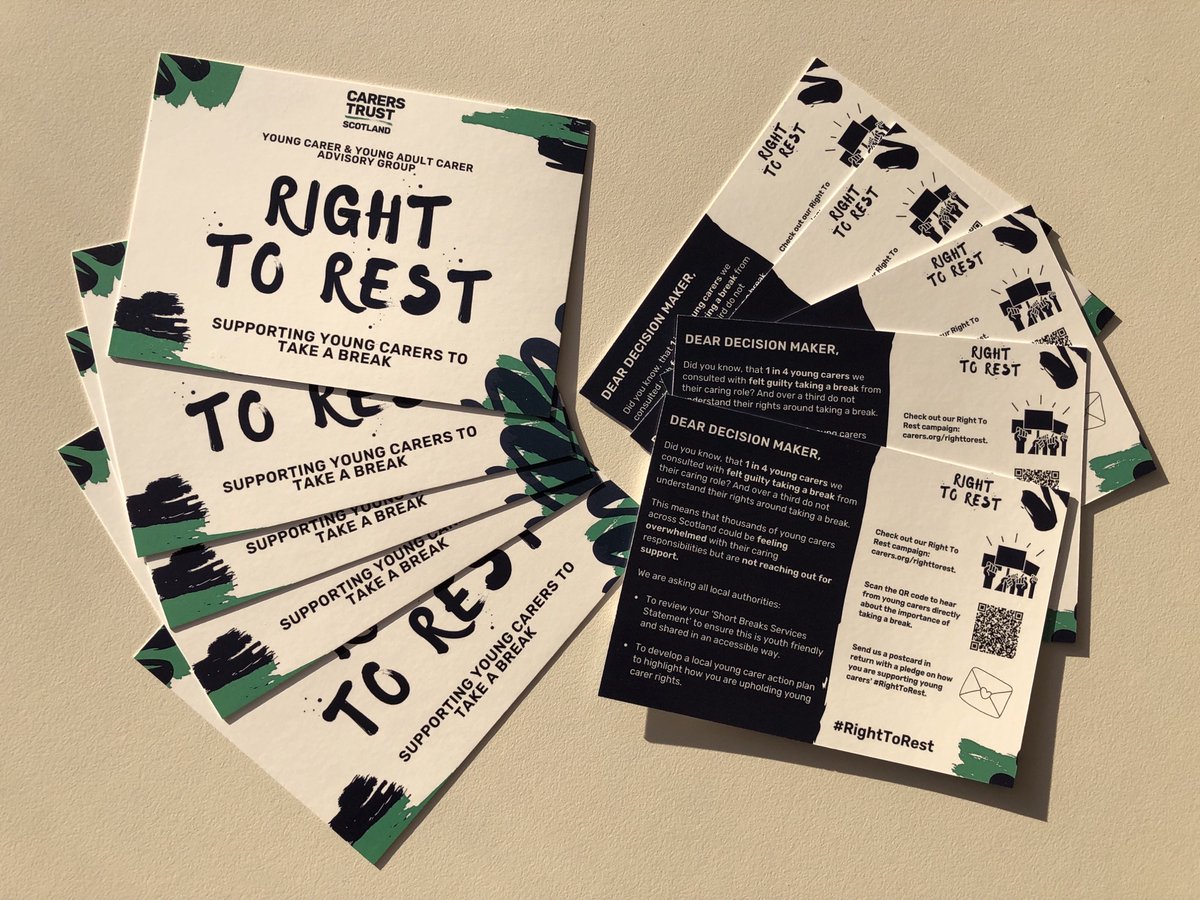together_sacr's tweet photo. 📣#RightToRest Supporting Young Carers To Take a Break

✨Our member @CarersTrustScot campaign goal is to support young carers to take a break from caring when they need to

Two ways to achieve this:✍️blogs &amp;💌postcards 

Click here: https://t.co/nDNwnM3aP6 https://t.co/PtJlXyKuCs