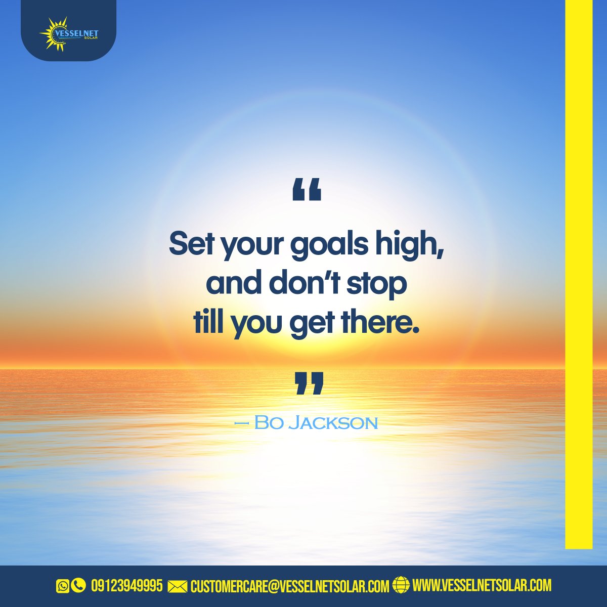 🌞 Good morning,
"Aim High, Achieve Higher." 🚀

#mondaymotivation 
#monday 
#vesselnetsolar