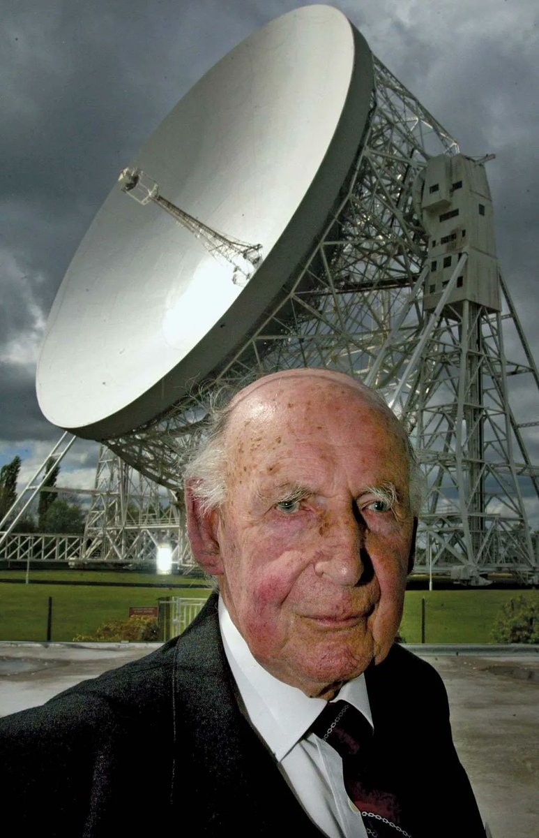 #OTD 1913 Birth of Sir Bernard Lovell, radio astronomer and physicist who established and directed (1951-81) Jodrell Bank Experimental Station, Cheshire, with (then) the world's largest steerable radiotelescope, now named after him.
