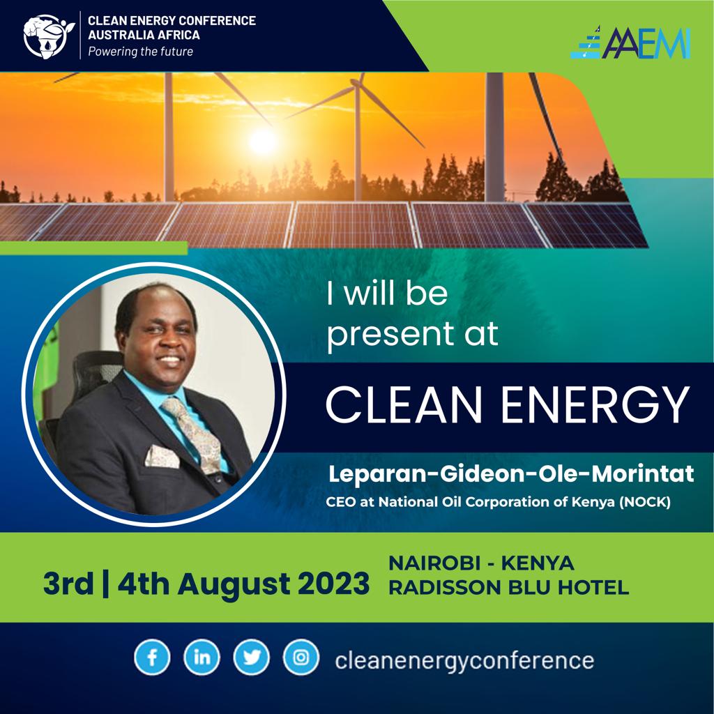 StephenKuria_'s tweet photo. Leparan Gideon , CEO @NationalOilKE  will be among our Keynote speakers at the #CleanEnergyConference this Aug.
You have 4 days left to book the few remaining slots https://t.co/1DO8JosSXR https://t.co/7pDTda9JCR