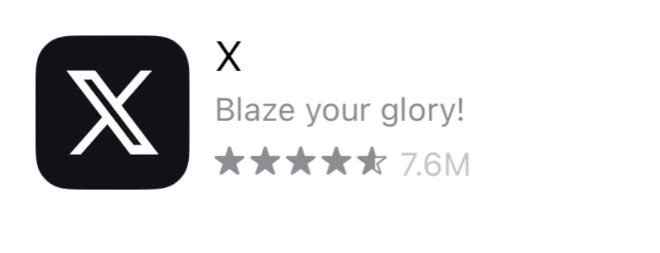 The new tagline for twitter/X is “Blaze your glory!” I hope they offer a less enthusiastic option for British users. Perhaps something along the lines of  “give it a go” or “it is what it is”