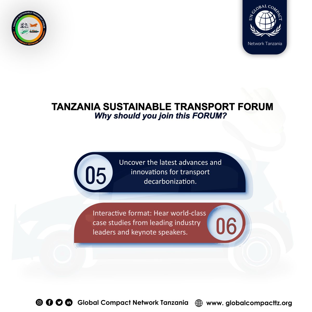 TzGlobalCompact's tweet photo. Tanzania Sustainable Transport Forum - TSTF. #TSTF #TanzaniaTransport https://t.co/5ksVM6LmTf