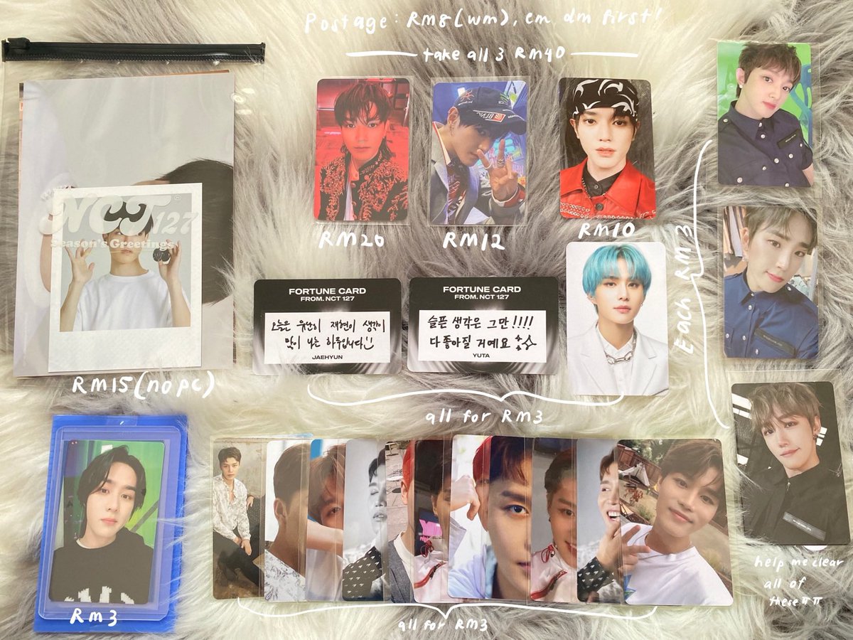 shyeonssi's tweet photo. 🎀REDUCED PRICES🎀 🛒CLEARANCE SALE 🛒
wts nct golden child pc • 🇲🇾 only 

🍀all in great condition 
🍀can do fast postage 

#pasarNCT #pasarnctmy @nctmsiacart #pasargoldenchild #pasargolcha @pasargolcha 
🏷️ nct taeyong taeil jungwoo kun golden child jangjun jaehyun seungmin https://t.co/oV0Au6XO2a