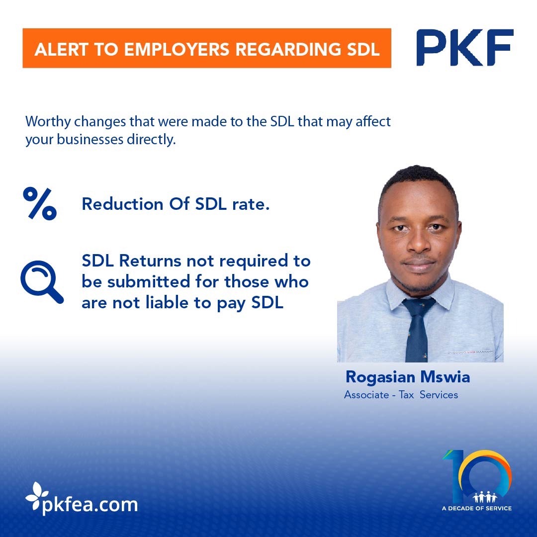 It is important that businesses take note of the changes made to the SDL as a result of the Finance Act 2023. These changes may affect your operations, so it is essential to familiarize yourself with them.

#sdl #statutorypayments #tanzania #finance #taxation #pkf #pkfea