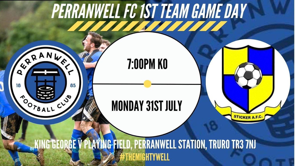 Perranwell AFC (@perranwellafc) on Twitter photo Tonight we welcome <a href="/StickerAFC2s/">StickerAFCReserves</a> to Perranwell for our final pre season friendly, as our 1sts face their reserves💙🖤
If you're looking for your football fix this Monday, then hopefully we will see you there⚽
#themightywell Tonight we welcome <a href="/StickerAFC2s/">StickerAFCReserves</a> to Perranwell for our final pre season friendly, as our 1sts face their reserves💙🖤
If you're looking for your football fix this Monday, then hopefully we will see you there⚽
#themightywell