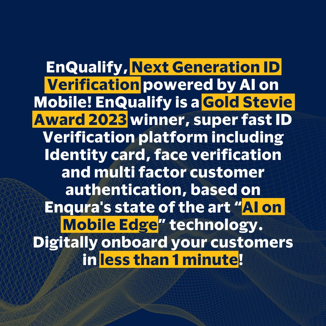 hackquarters's tweet image. Focused on identity verification, fraud prevention &amp;amp; compliance, @EnQualify  promises 99%+ accuracy with biometric algorithms, AI-supported security &amp;amp; multi-factor authentication. 👌

#visa #visainnovationprogram #fintech #startup #scaleup #innovation