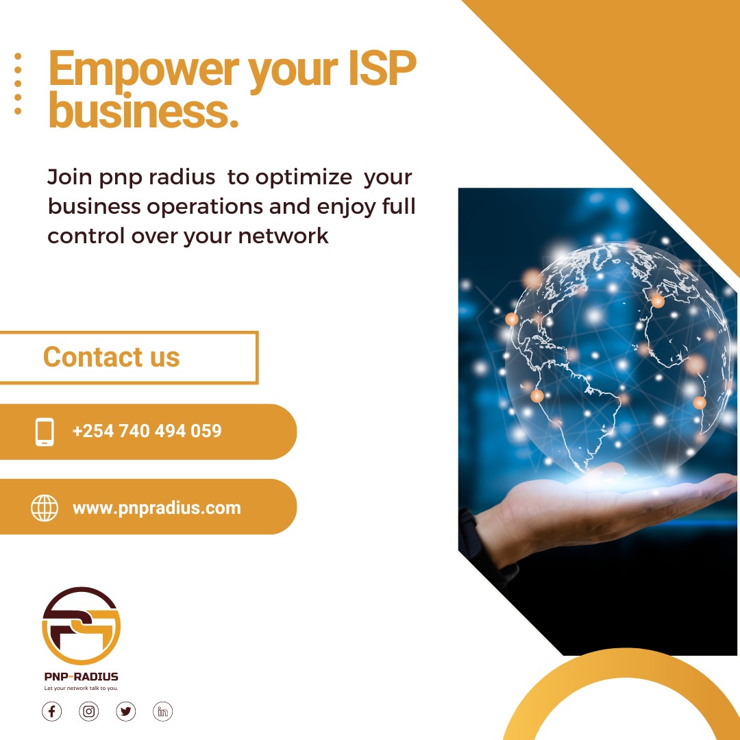 Pnpradius's tweet image. Your network, your rules! Pnpradius puts you in charge of your network with our advanced features that are tailor made for your ISP business needs.🌐 
Let pnpradius work for you today and maximize on your service provision!! pnpradius.com
#NetworkControl #TechSolutions