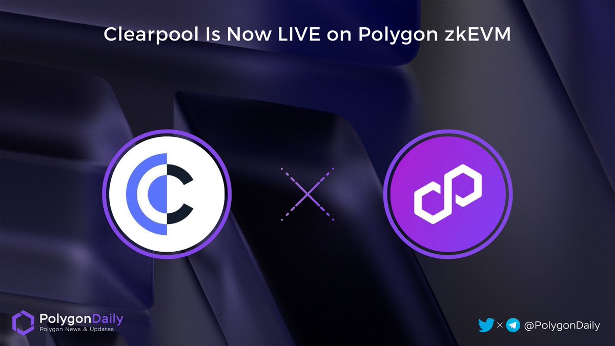 🚀 Exciting news!

@ClearpoolFin has just launched #onPolygon zkEVM!

🔥 The first permissionless lending pools on @0xPolygon zkEVM have been opened by @FasanaraDigital and #PortofinoTechnologies, along with enhanced risk diversification through @idlefinance integration.