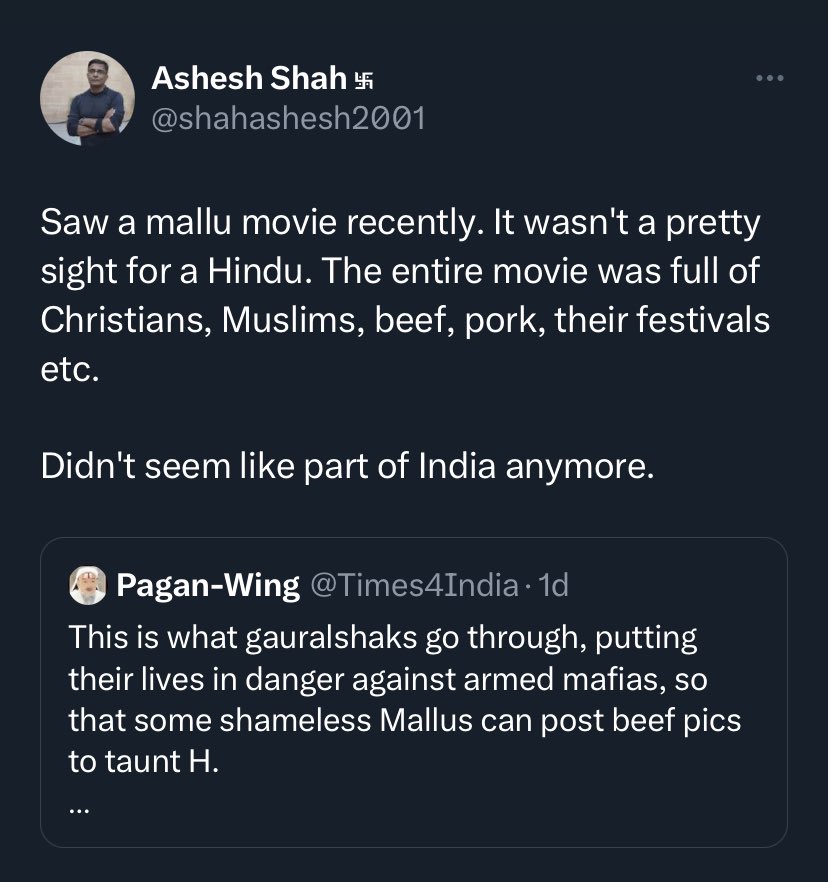 Since returning to India this has been my no. 1 observation - North Indians who don’t realize that they essentially grew up in ghettos, move down South and meet people who exist in a pluralistic society and feeling some type of way about it.