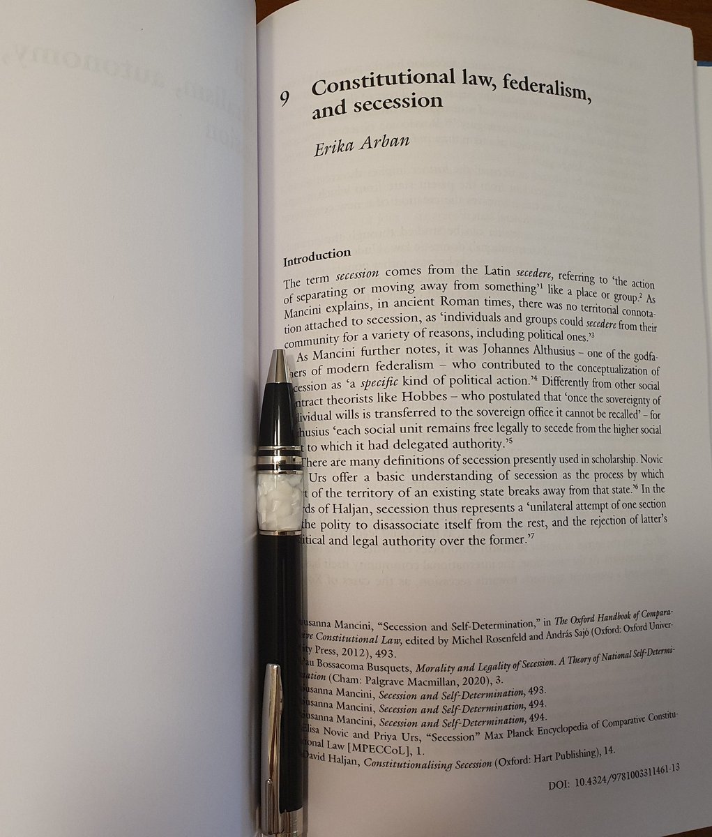 Very grateful to my dear colleague and friend Antoni Abat for inviting me to contribute a chapter on #constitutional #law #federalism and #secession in his last edited book "Constitutional Law and Politics of Secession" (Routledge 2023)