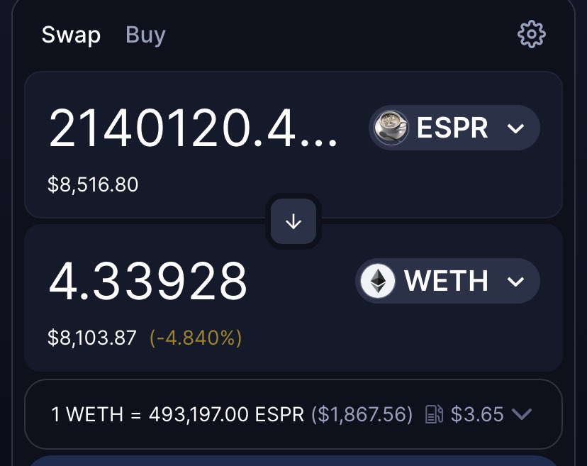 Giving away $600 in $ESPR ☕️

Drop your $ETH wallet, RT &amp; follow 🔔

~ 24 hours only ⏳