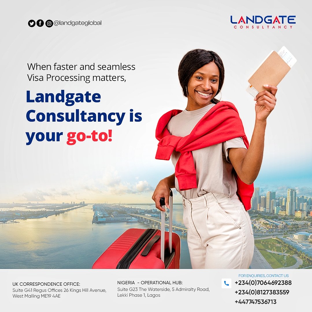 Landgateglobal's tweet image. Unlocking borders, expanding horizons - Landgate Consultancy, your partner in swift and effortless visa processing.

Start your journey today! Contact us at landgateglobal.com to get started.

#visainfo #visaprocessing #ukvisa #canadavisa #newweek #MondayMotivation