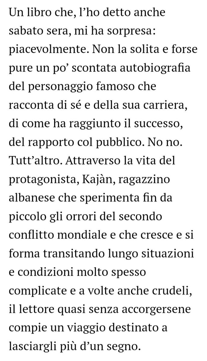 Julia78210's tweet photo. "Ho apprezzato moltissimo il libro di Ermal, che sotto un certo aspetto colma anche un vuoto storico..... E ho apprezzato moltissimo il concerto di questo artista straordinario.."
Bellissimo articolo del #corrierevalsesiano #ermalmeta
#DomaniEPerSempre 😍
#Alpaa https://t.co/cjOIbVVBwx