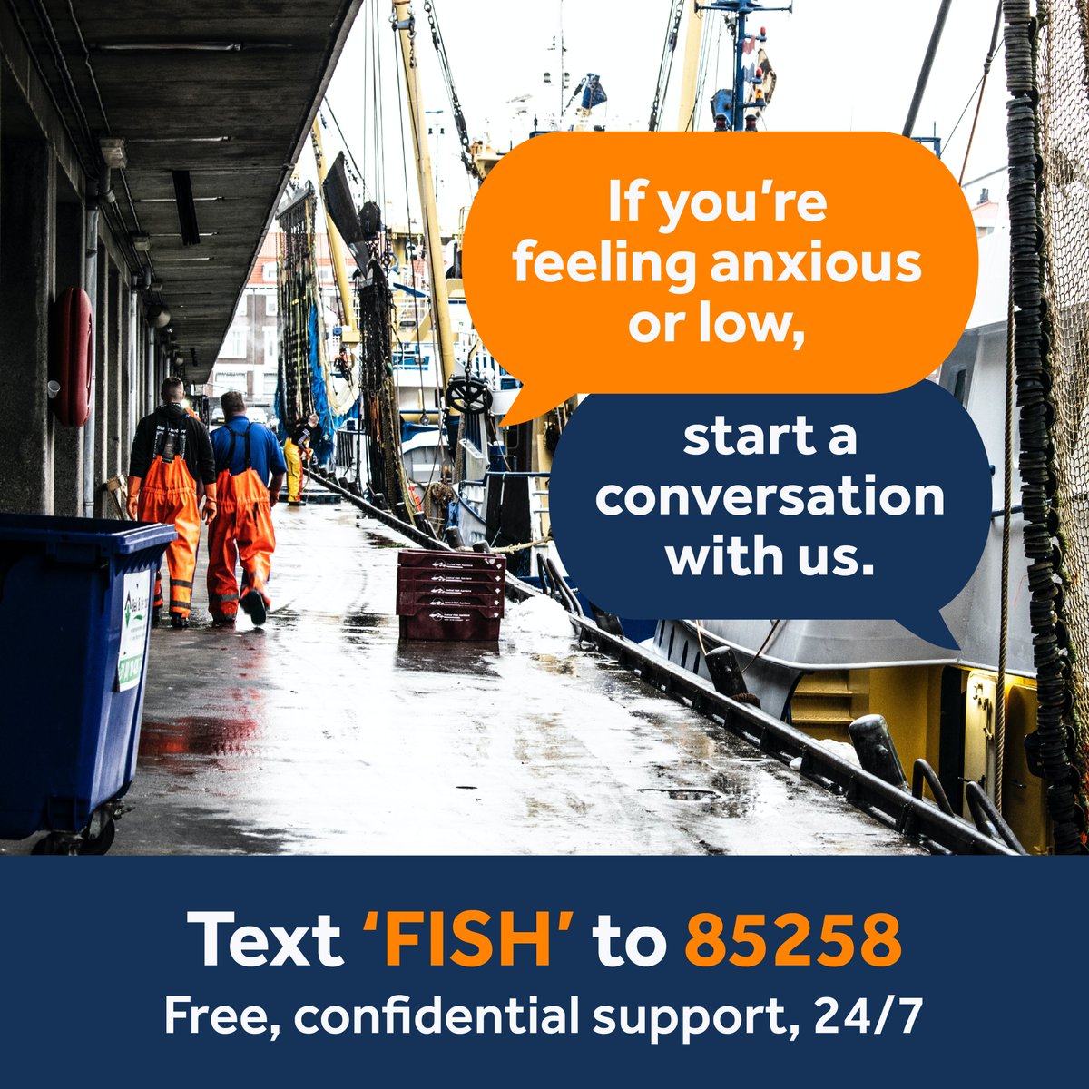 SeaFitยฎ (@fishmishseafit) on Twitter photo As we head into a new week and a new month, if you are a fisherman finding it difficult to cope with stress, please reach out to our 24/7 free confidential text service. Text Fish to 85258
<a href="/thefishmish/">Fishermen's Mission</a> <a href="/seahospital/">Seafarers Hospital Society</a> <a href="/MNWBUK/">Merchant Navy Welfare Board</a> <a href="/GiveUsAShout/">Shout</a> As we head into a new week and a new month, if you are a fisherman finding it difficult to cope with stress, please reach out to our 24/7 free confidential text service. Text Fish to 85258
<a href="/thefishmish/">Fishermen's Mission</a> <a href="/seahospital/">Seafarers Hospital Society</a> <a href="/MNWBUK/">Merchant Navy Welfare Board</a> <a href="/GiveUsAShout/">Shout</a>