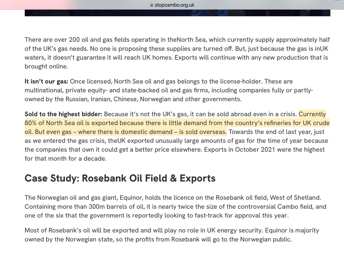 What ABSOLUTE F**KING BS from Sunak!

The Tories export 80% of North Sea Oil to China, Iran, Norway &amp; does that still include Russia…?

NO Energy security for the UK! Just more pollution! 😡

Dirty money for the Tories oil company mates !👇
#NetZero #ToryCostOfGreedCrisis
