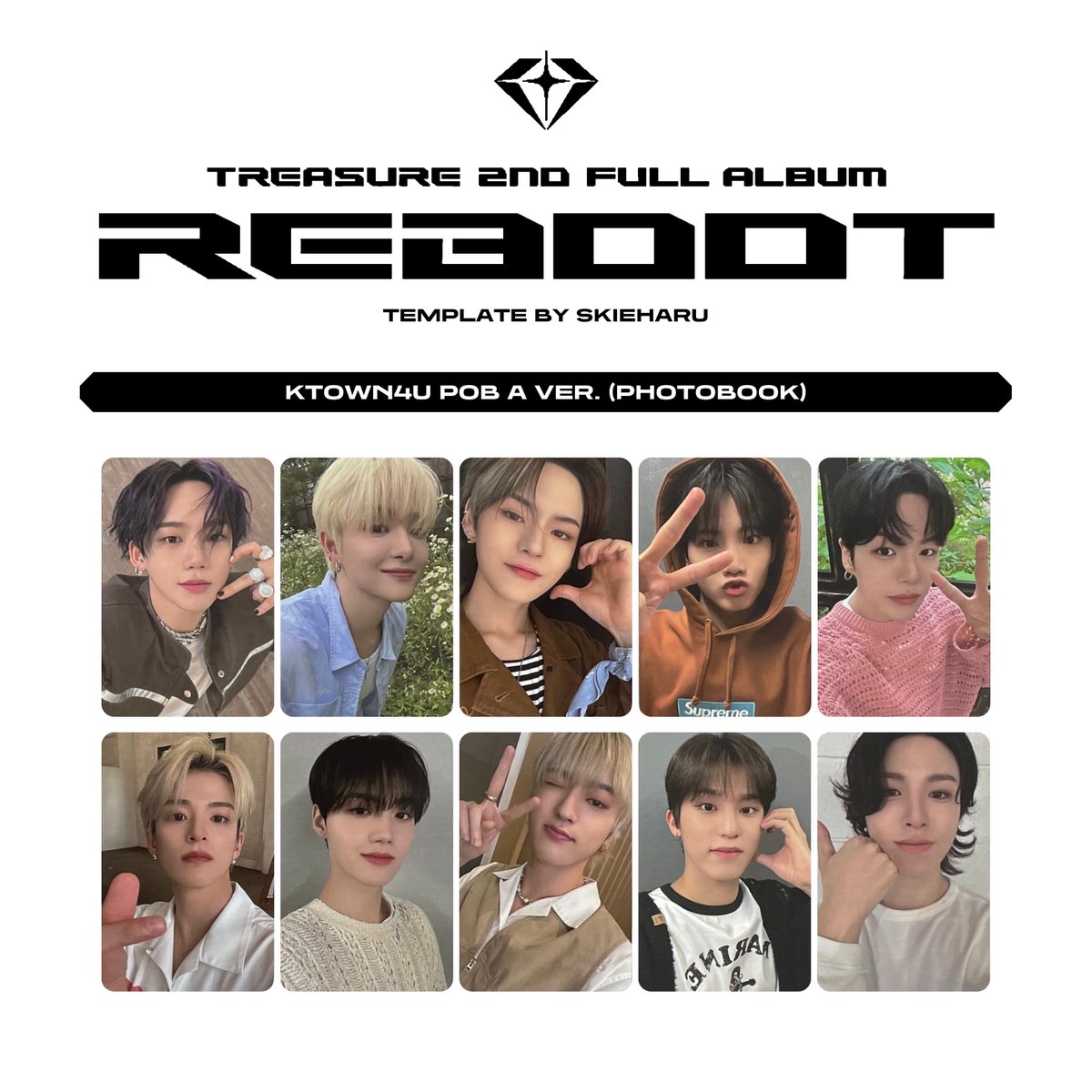 TREASURE REBOOT KTOWN4U POB TEMPLATE 최현석 지훈 요시 준규 윤재혁