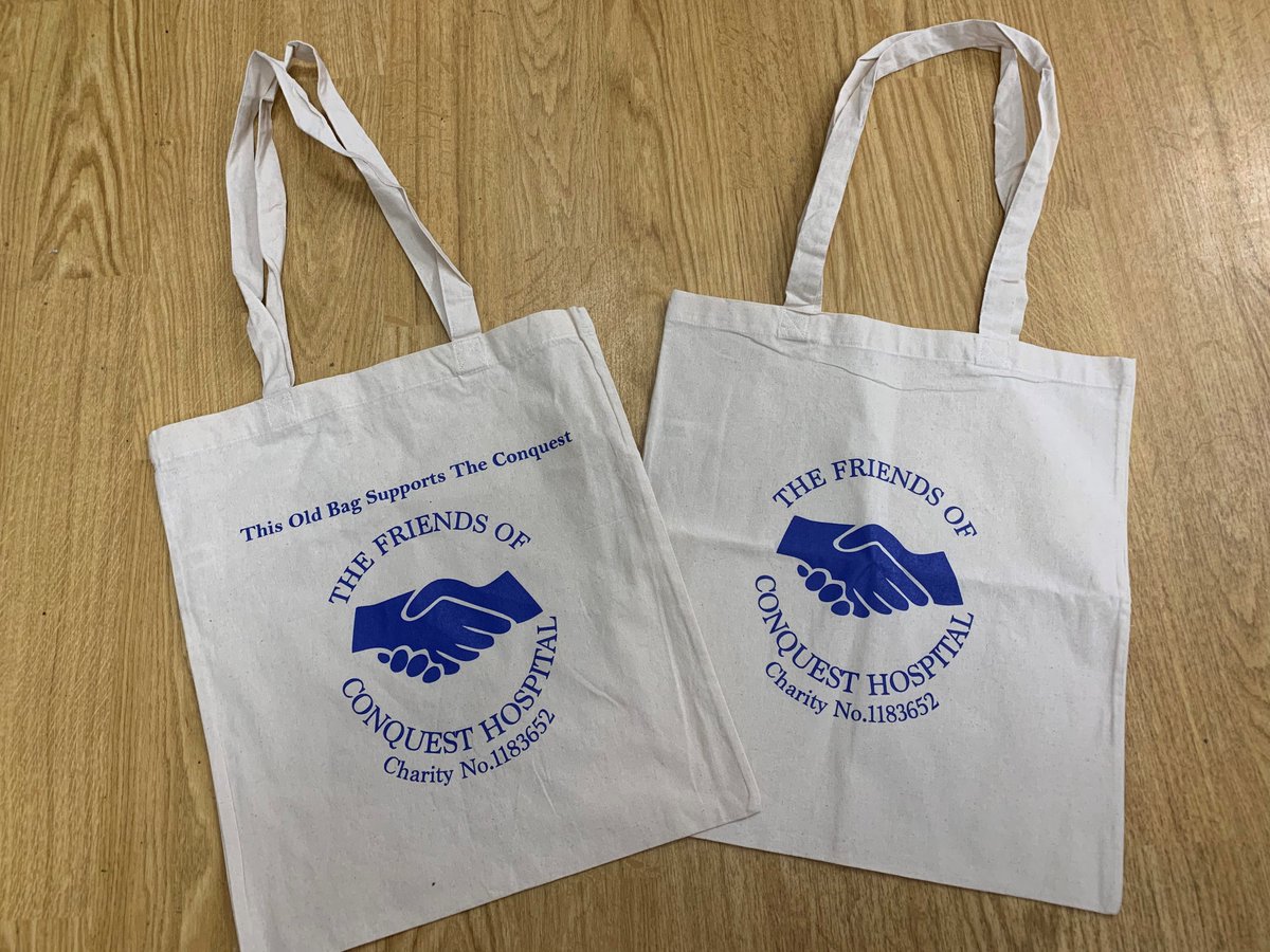We're now pleased to have Friends branded cotton tote bags on offer in our shop - so you can show the world that you support The Friends of Conquest Hospital, and avoid single-use plastic too! There are two designs as shown in the photo. Which would you choose?