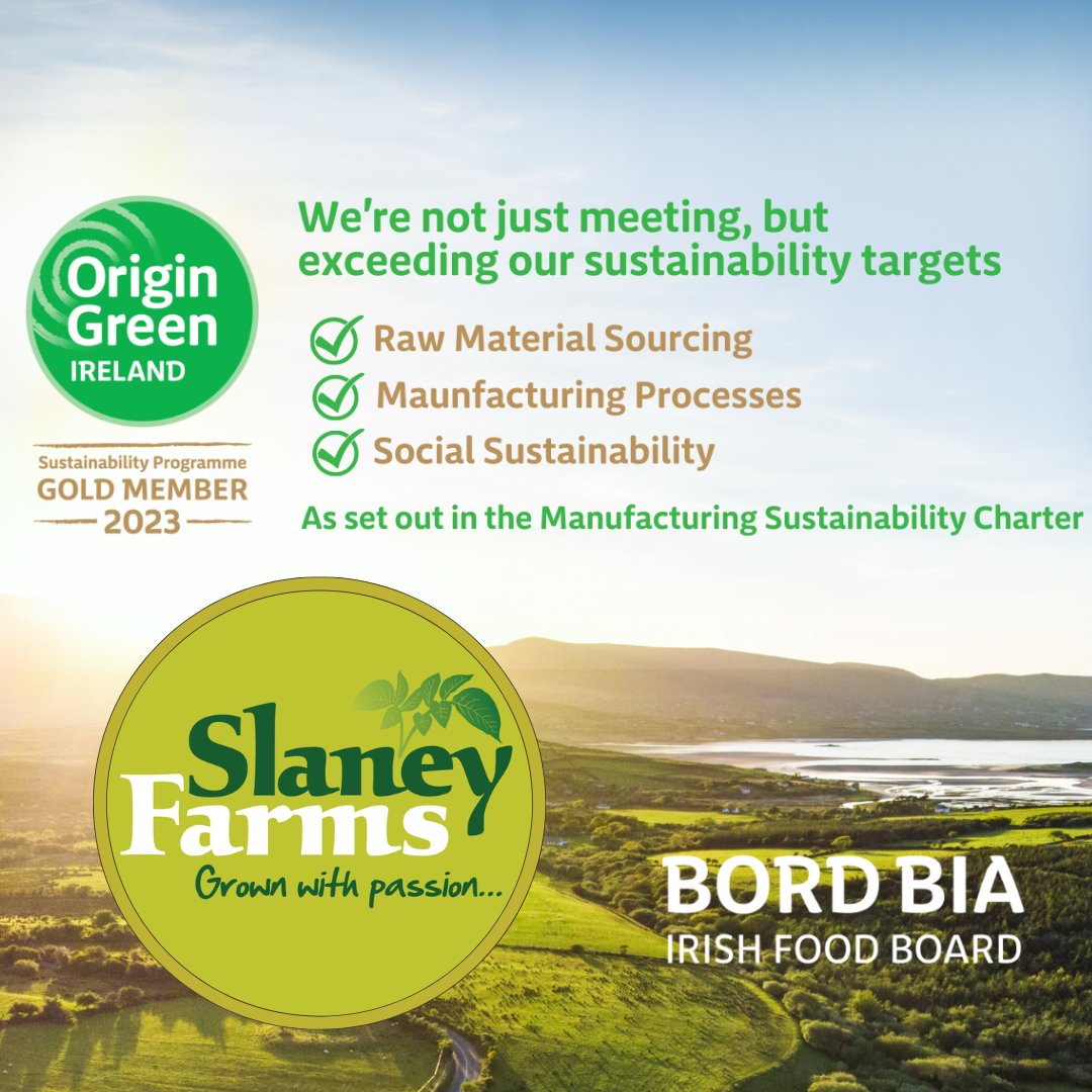 We are delighted to be awarded Bord Bia - The Irish Food Board Origin Green 2023 Gold Membership! 🏆

This is a fantastic recognition of the hard work and great team effort of our fantastic staff here at Slaney Farms.👊

@Bordbia @OriginGreen #Sustainability