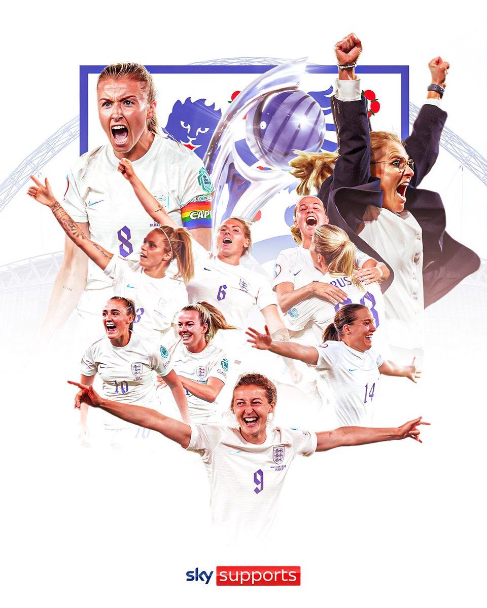 SkySportsWSL's tweet photo. ON THIS DAY: In 2022, the Lionesses brought it home, securing the Euros at Wembley in an incredible final 🏆🏡 https://t.co/HqYistm1d2