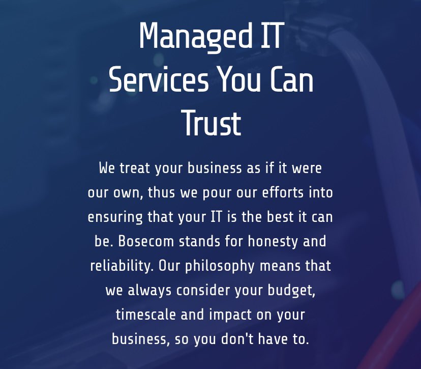 BOSECOM_LTD's tweet photo. At Bosecom you can guarantee 5* service for your business.
We off great rates for all your IT support. Get in contact to find out more! 
Based in Watford 
Contact us via WhatsApp or phone on the below number.
 (020) 33933925
https://t.co/vlmMTccfgx
#website #websitedesign #design https://t.co/QbxqDz9p0r