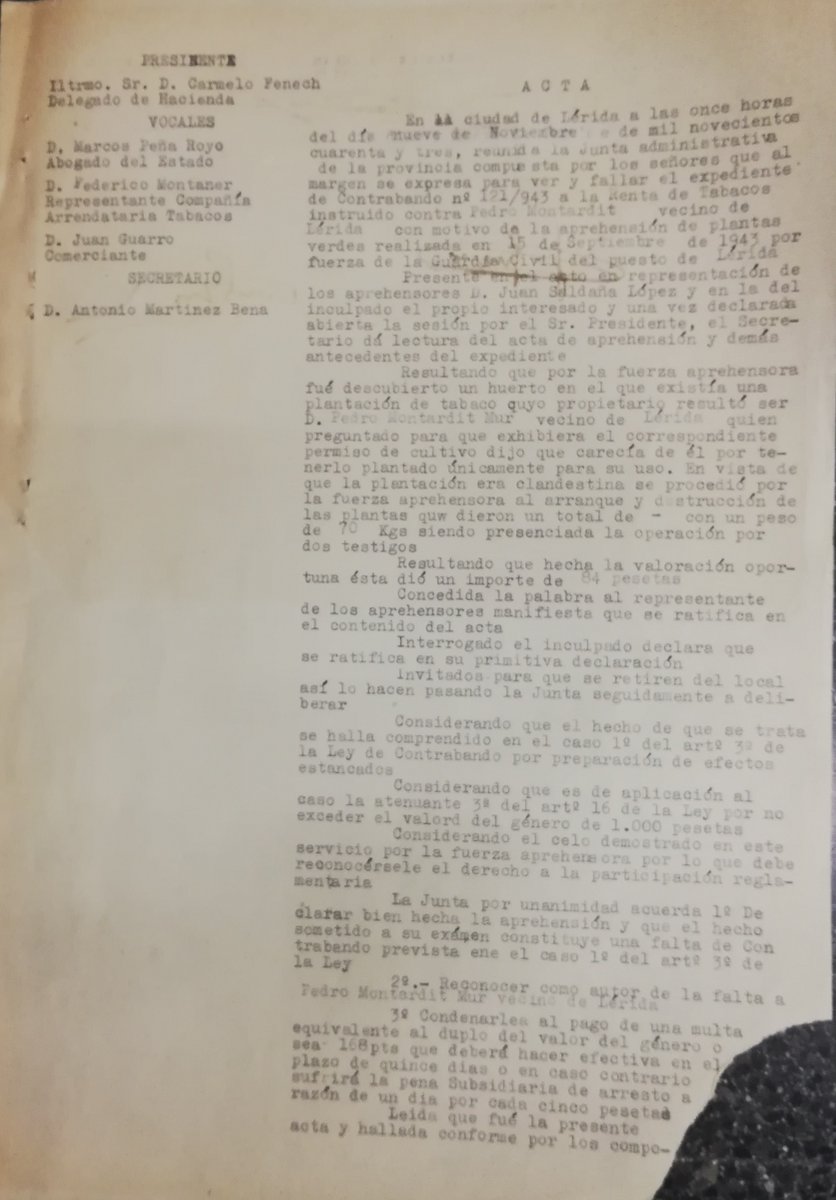 A <a href="/campjuneda/">CAMP Centre Arts Memòria Ponent</a> ja podeu visitar l'expo “Caliqueños: el tabac clandestí de Ponent” campjuneda.cat/exposicio/fer-…
A l’Arxiu es pot trobar alguna documentació al fons d’Hisenda, repartida en diferents òrgans i seccions... 
#XAC #Hisenda #Caliqueño #Estiu
<a href="/patrimonigencat/">Patrimoni</a>
1/2