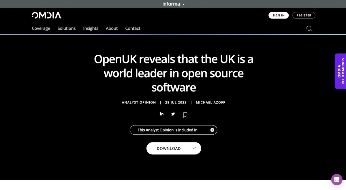 openuk_uk's tweet photo. UK is  a world leader in open source software, read @OmdiaHQ's analysis of State of Open: The UK in 2023
https://t.co/rM4JN72VWg #opensource https://t.co/yH3WNhBvj5