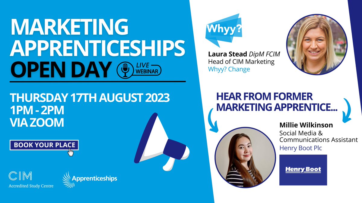 Are you looking to embark on an exciting #career in marketing? Unsure where to start? Don't worry we've got your back!

Join us for an interactive session on how #marketing #apprenticeships can kickstart your marketing career.

📅 Thursday 17th August

🔗 eventbrite.co.uk/e/687829385207…