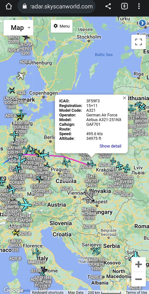 scan_sky's tweet photo. German Air Force 🇩🇪 - Airbus A321-251NX - 15+11 - #GAF701
Departed From Köln Bonn Airport 🇩🇪 & Looks To Be Heading To Rzeszów-Jasionka Airport 🇵🇱 (The Gateway To Ukraine 🇺🇦 🚚) https://t.co/bNsWFyJtyr