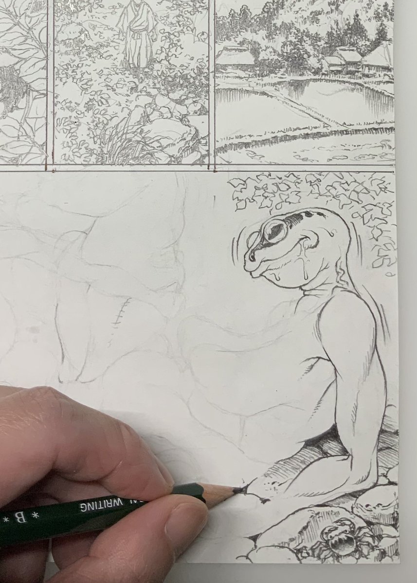 最近どうしても集中力が続かずどうしたものかと思い、久しぶりに紙に鉛筆で描いたら、線を引く度に鉛筆の先が潰れていく感覚が物凄い気持ち良くてどんどん捗る。拡大縮小やレイヤー変更も無し。デジタル作業に慣れたつもりではいたけど、やはり本質的に全く違う作業だ。 