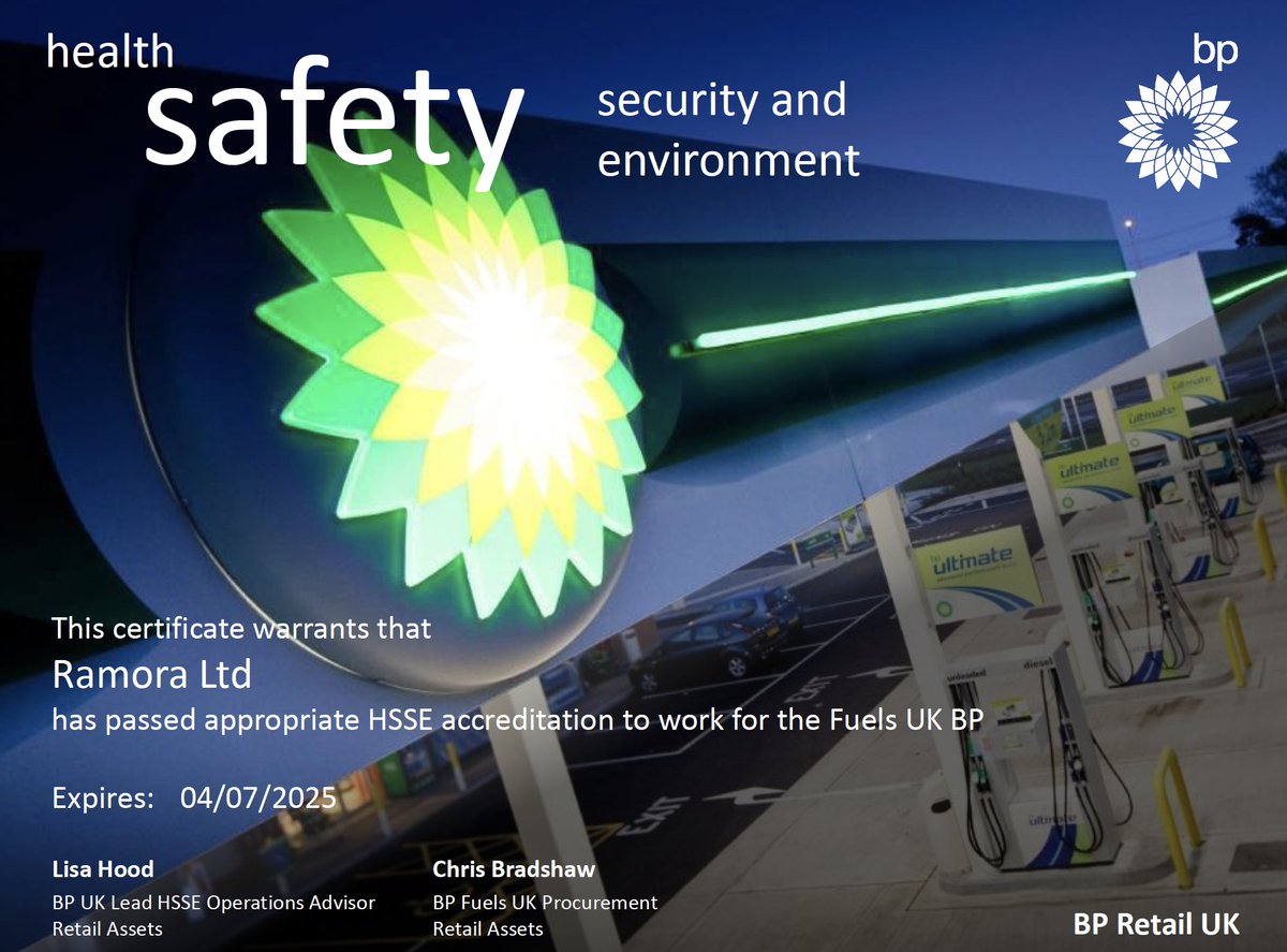 Ramora_FS's tweet photo. Delighted to score an excellent 97.2% on a recent Health and Safety audit from @VINCIFM across our @bp_plc forecourt cleaning contract.

We take safety very seriously &amp; it's fantastic to see high levels of performance achieved.
#vinci #bp #deepcleaning #audit #healthandsafety https://t.co/TKZmvgP0Ri