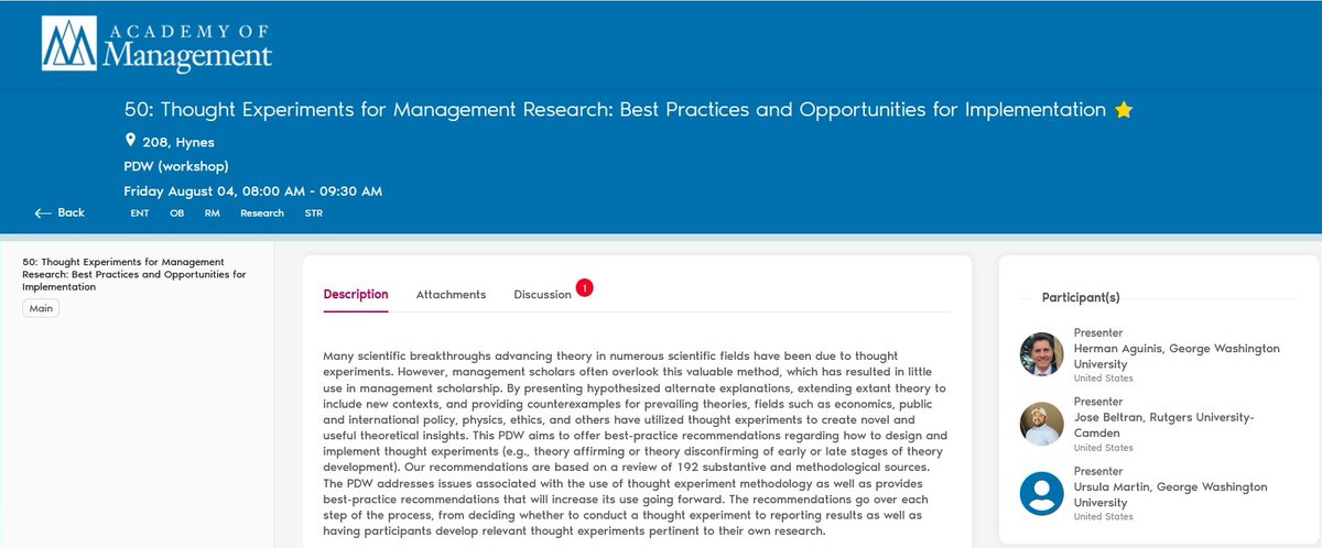 HermanAguinis's tweet photo. Will you attend the 2023 @AOMconnect conference in #Boston?
Want to learn about #thoughtexperiments and which could be most beneficial for your #research?
They are #free, don't need #humansubjects/#IRB approval, and help make #theory advancements
#AOM2023 @AOM_OB @HR_Div_AoM https://t.co/ZnXniqdvAq