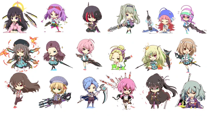 ヘブバンのセラフあり版(教官、ななみん除く)SD絵すべて完成!! #ヘブバン #ヘブバンファンアート