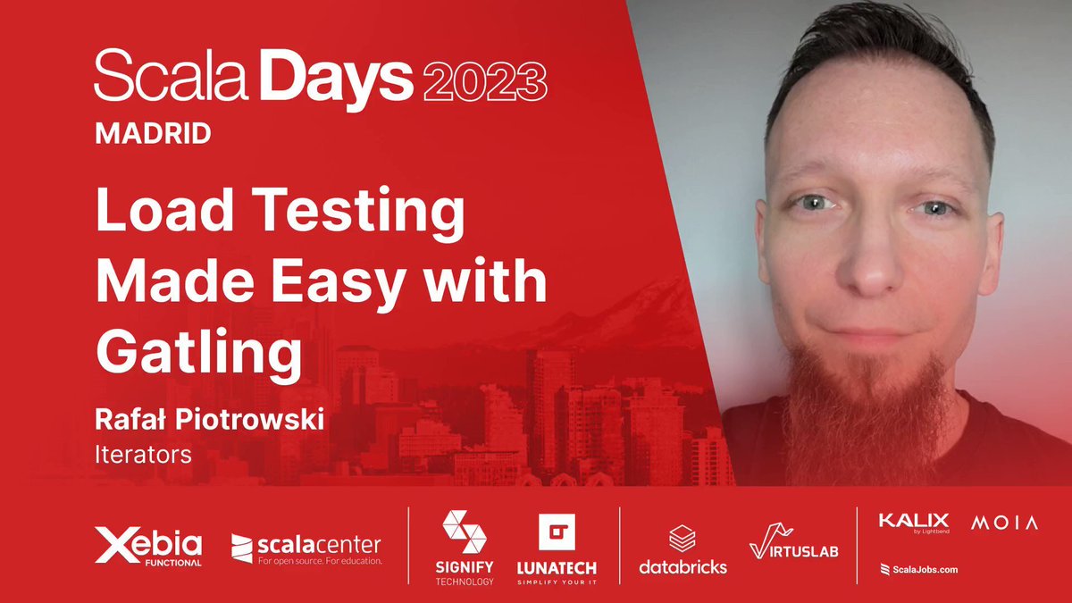 iteratorshq's tweet image. 🔊 Proud to announce that our backend dev @r_piotrow will be a speaker at the @scaladays conf in Madrid 💥 The talk is titled "Load Testing Made Easy with Gatling", and you'll watch it on Sept 14th. Don't miss the chance to explore #Scala3, Gatling & #GraphQL API🚀
#ScalaDays