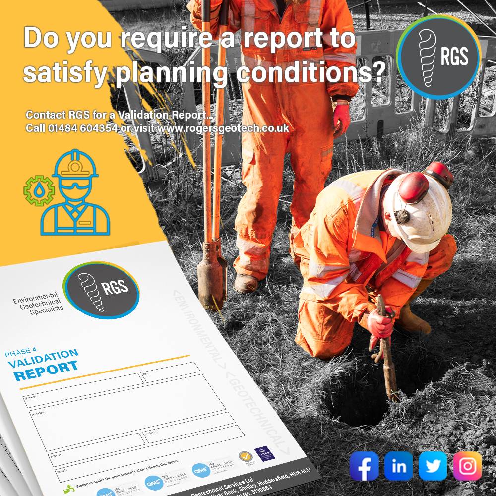 RogersGeotech's tweet image. Been asked to provide a Phase 4 Validation/Verification Report to satisfy planning conditions? Get in touch with us now by calling 01484 604354 or take a look at the staged planning process here: rogersgeotech.co.uk/services/groun… 🌐💙 #rogersgeotech #validationreport #planningprocess