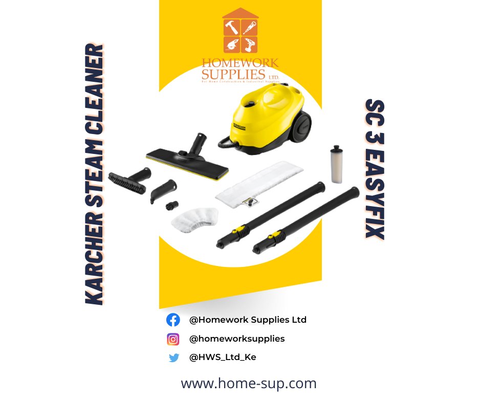 This steam cleaner is ready to go after a heat-up time of only 30 seconds. It cleans without chemicals and can be used practically anywhere in the home.

Order now and get your hands on this amazing product

#karcher #steamcleaner #sc3easyfix #cleanhome #cleansurface #nochemicals