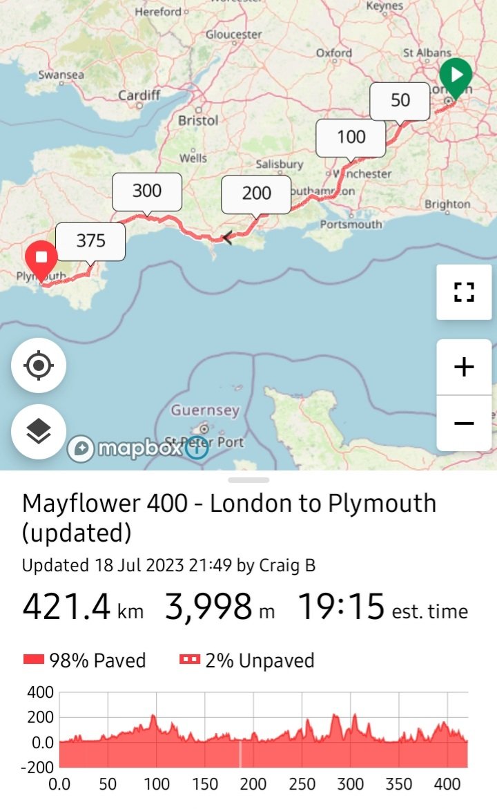 CB_cycles's tweet photo. The proposed route against what I rode. How it started and how it ended. Another mechanical, after 3 attempts at this and 3 DNF's I'm convinced it's cursed and binning this idea now. It was originally intended to be ridden in 2020 anyway #ukcyclechat #Mayflower400 #bikepacking https://t.co/n4NXOW3lrx