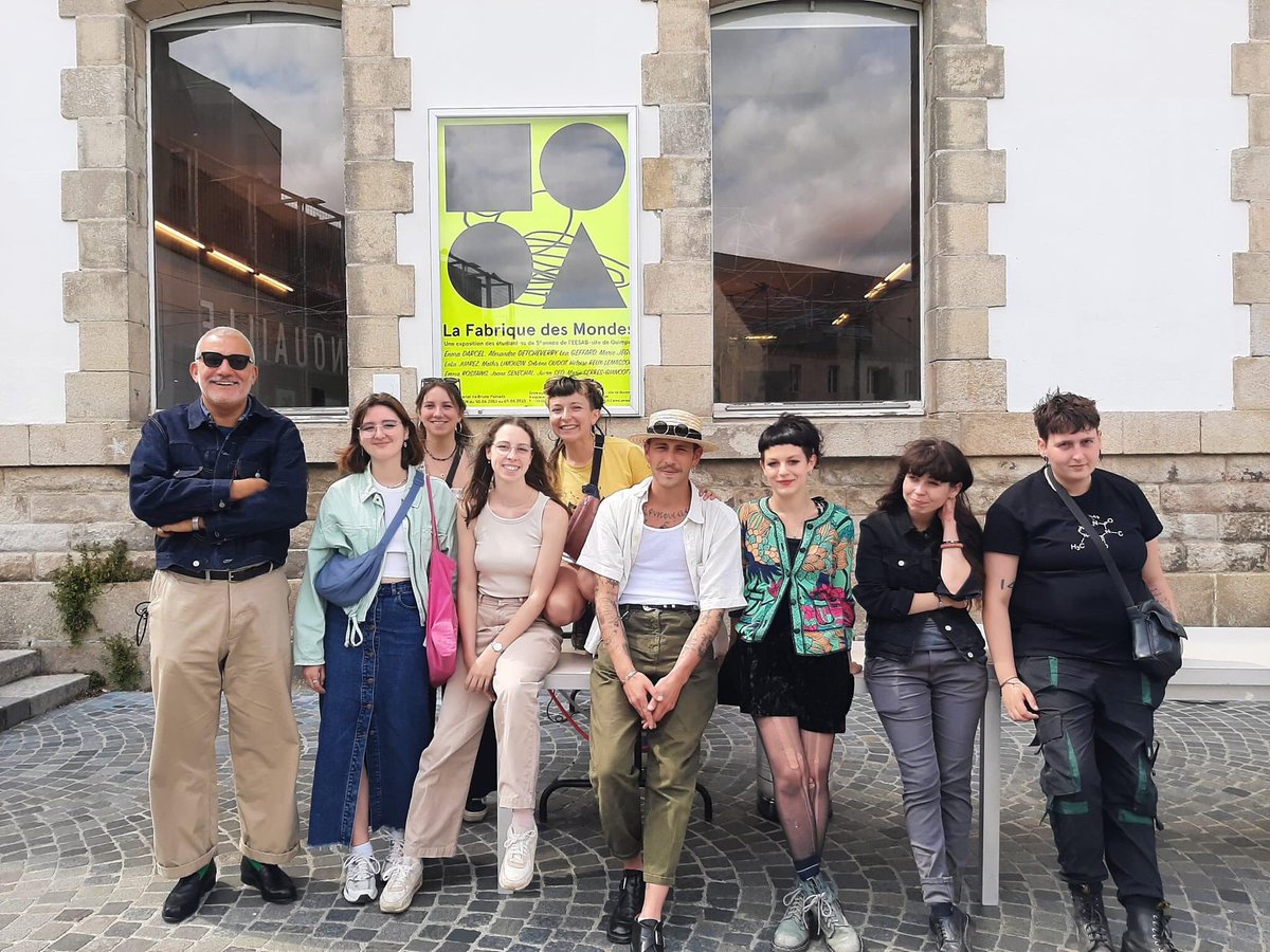 EESAB_Q's tweet photo. 🌏 La Fabrique des Mondes 💫
Exposition des diplômé·es DNSEP Art 2023.
🌟 Commissariat : Bruno Peinado 

À voir jusqu'au 5 août
Du mercredi au samedi 
14h-19h 
Entrée libre 
Visite accompagnée chaque jeudi, 16h. https://t.co/rwWsrzJxJY
