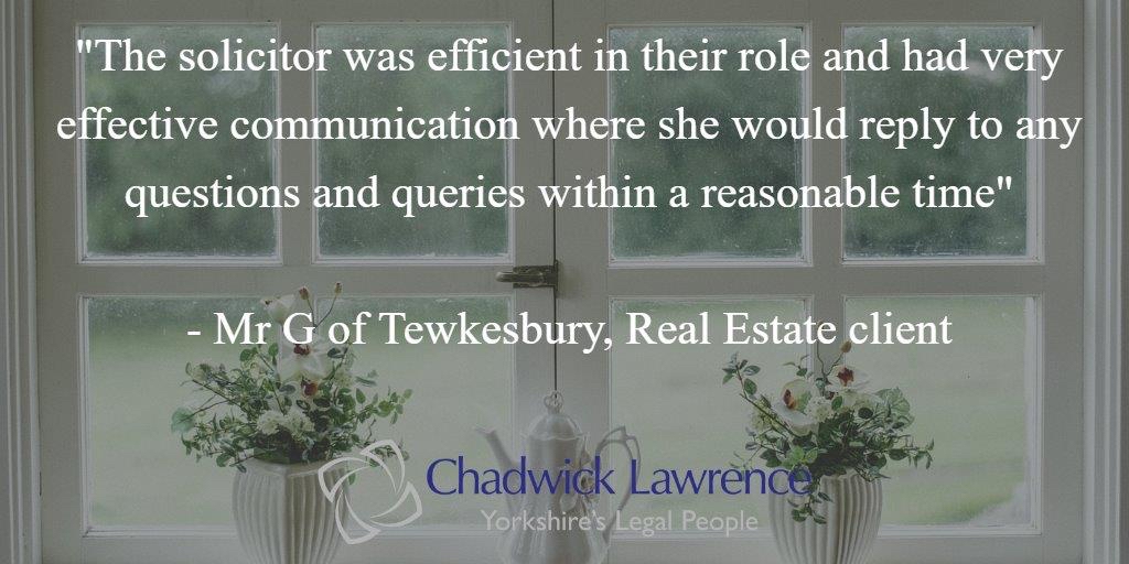 🌟 Thrilled to receive glowing feedback from a satisfied client! Discover the difference today! #ClientFeedback #property #ExceptionalService

<a href="/YorkshireLegal/">Chadwick Lawrence</a> @ChadwickLawrence