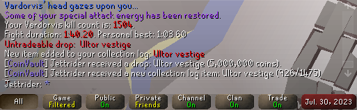 jettriderrs's tweet photo. Major Vardorvis progress today: finished ring and pet. Log and rank at 1900kc attached, still hunting for axe but slower from here https://t.co/i93k1eGZOP
