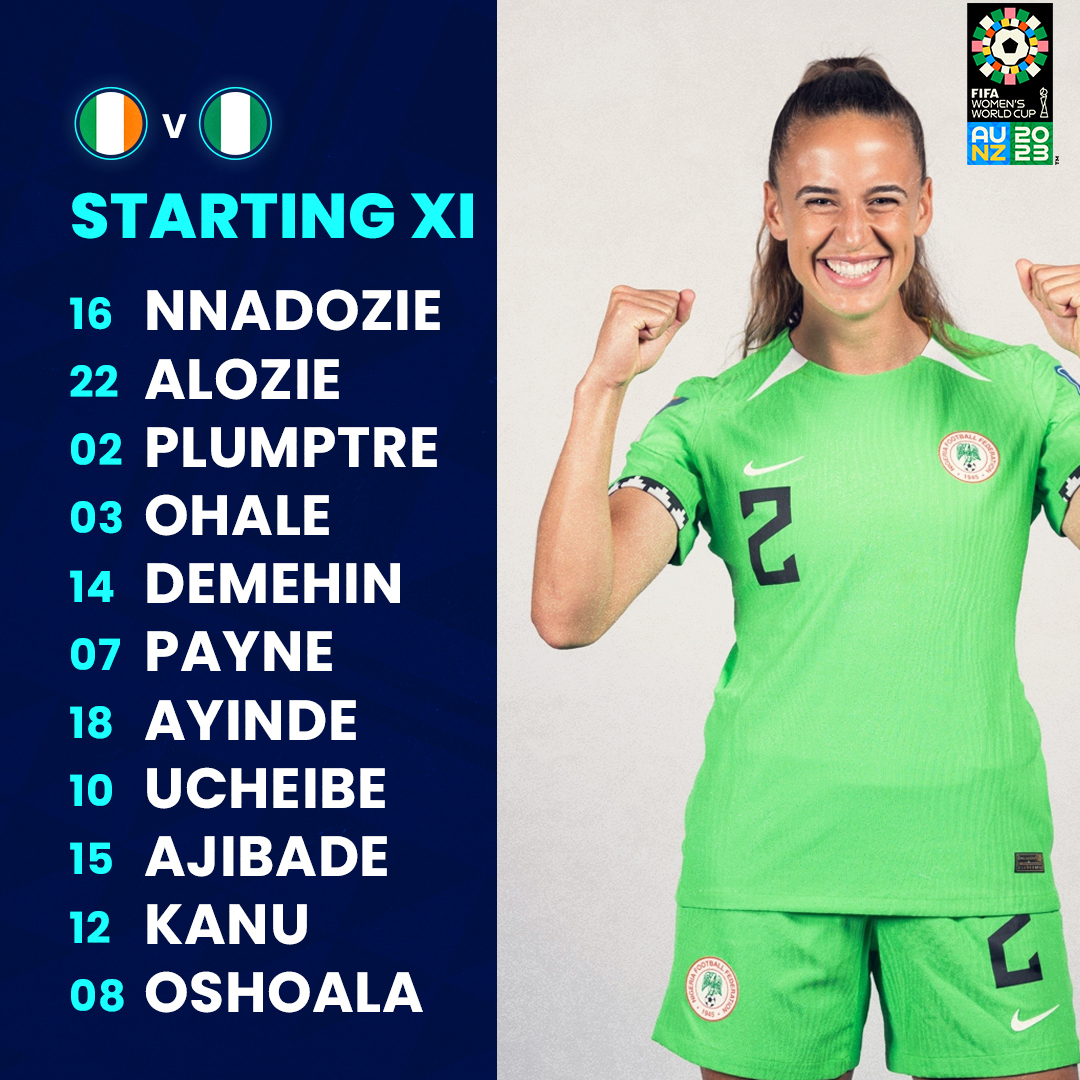 BetKingNG's tweet photo. Get ready, Nigeria! It's time for our last Group Stage match against Ireland! In just under 30 minutes, our amazing Women's team will be on the field giving it their all. Let's cheer them on and show our support! ๐ณ๐ฌโฝ๏ธ๐ช #FIFAWWC #GoSuperFalcons https://t.co/6xsDEGeuRC