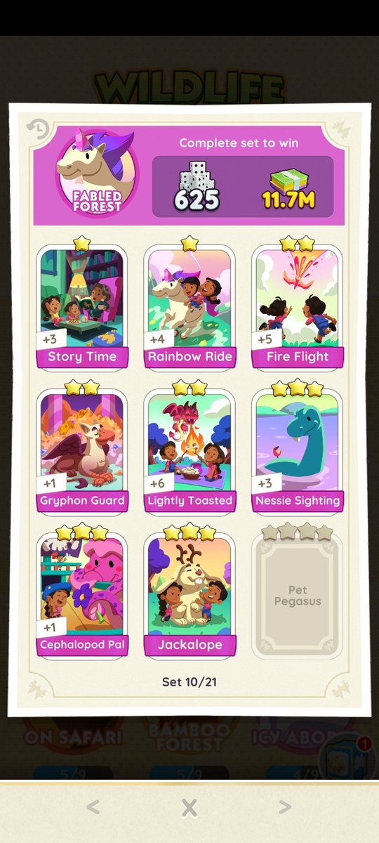 emenm01's tweet photo. wtt #MonopolyGo 

need: 
pet pegasus (set 10) 
once upon a time (set 11)

have: check pics !!

#MonopolyGoTrade https://t.co/ODb8jtiiGY