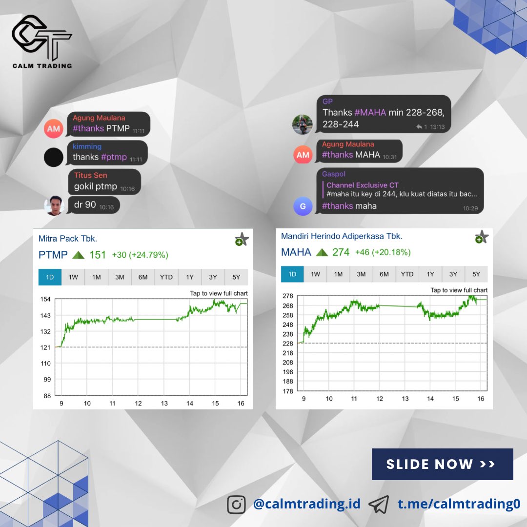 Ingin cuan trading? Ingin cepat kaya?  Yuk Follow Calm Trading. Cek link di Bio Kami yaa untuk join Trading bareng.

#Saham #tradingsaham #belajarsaham #sahamindonesia #IndonesiaBangkit