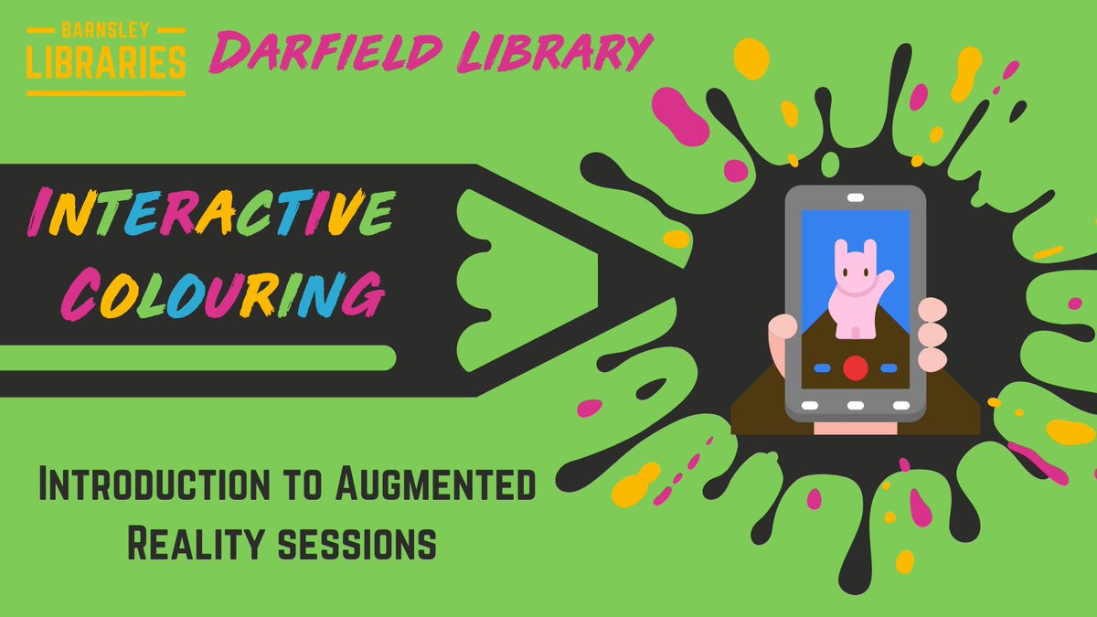 BarnsleyLibs's tweet photo. Our Augmented Reality taster session is coming to Darfield Library tomorrow. Pop in anytime between 2 and 4pm to see your colouring sheet come to life!
#AR #AugmentedReality #QuiverApp https://t.co/SlVaYIn4Sy