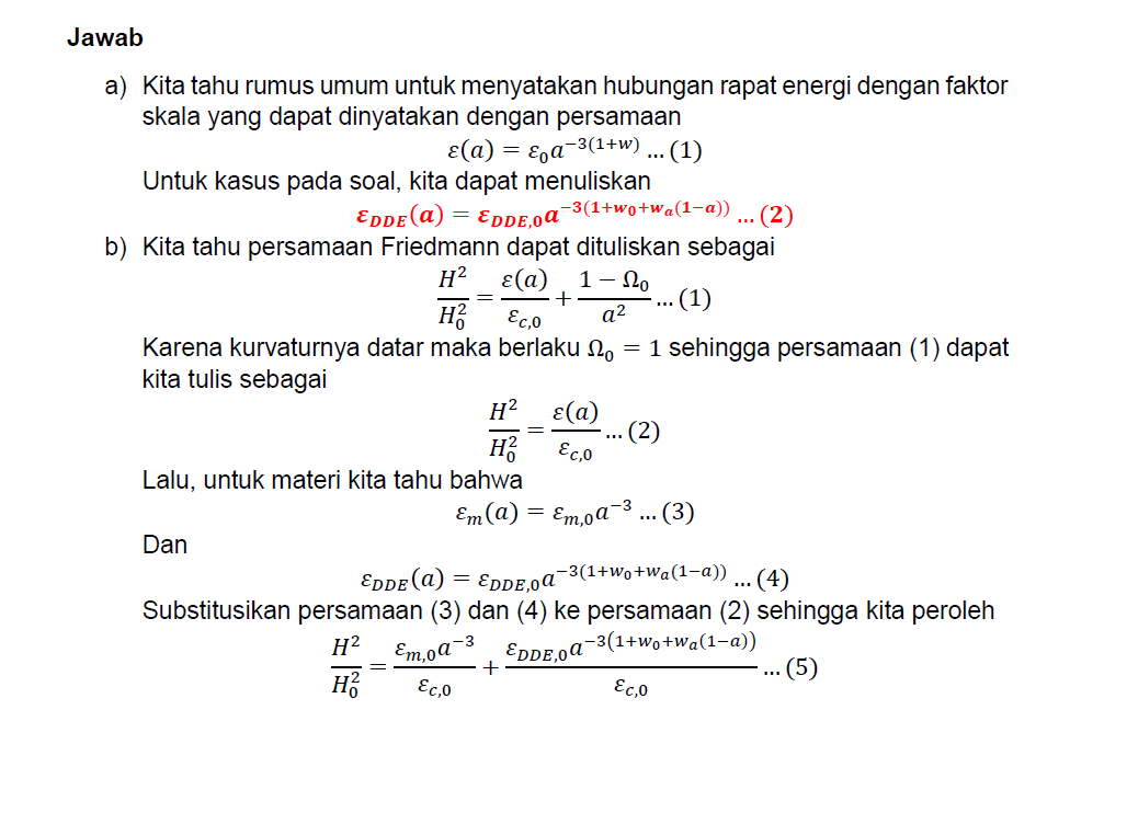 astrohfvd15's tweet photo. Kak Hafvid, soal ujian di jurusan Astronomi itu kayak gimana sih??

Berikut contoh soal ujian dari salah satu mata kuliah yaitu Pengantar Kosmologi. Mata kuliah tersebut mempelajari tentang proses-proses yang terjadi di alam semesta kita. Berikut contoh soal ujiannya...👇 https://t.co/Xc5YS9QaTn