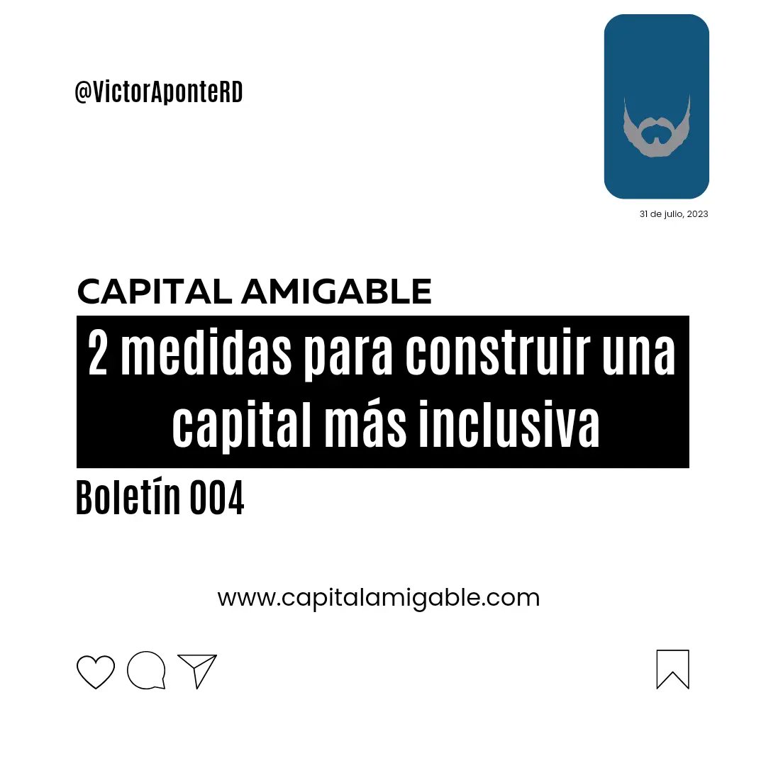 VictorAponteRD's tweet photo. 📌 2 iniciativas para la construcción de una ciudad más inclusiva.
⛽ Capital Amigable te llena el tanque. Participa en https://t.co/x0lQlfN0Ih
#CapitalAmigable ❤️
#VictorRegidor https://t.co/RafggRTRvy