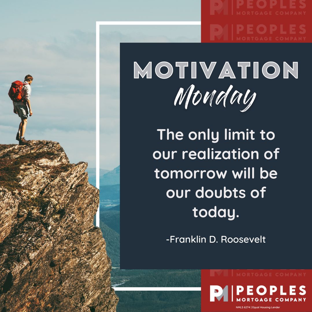 Dream big, aim high, and trust in your abilities! The only limit standing in our way is the doubt we harbor in the present moment. #dreambig #motivationmonday #PeoplesMortgage #allaboutthepeople #businesstips