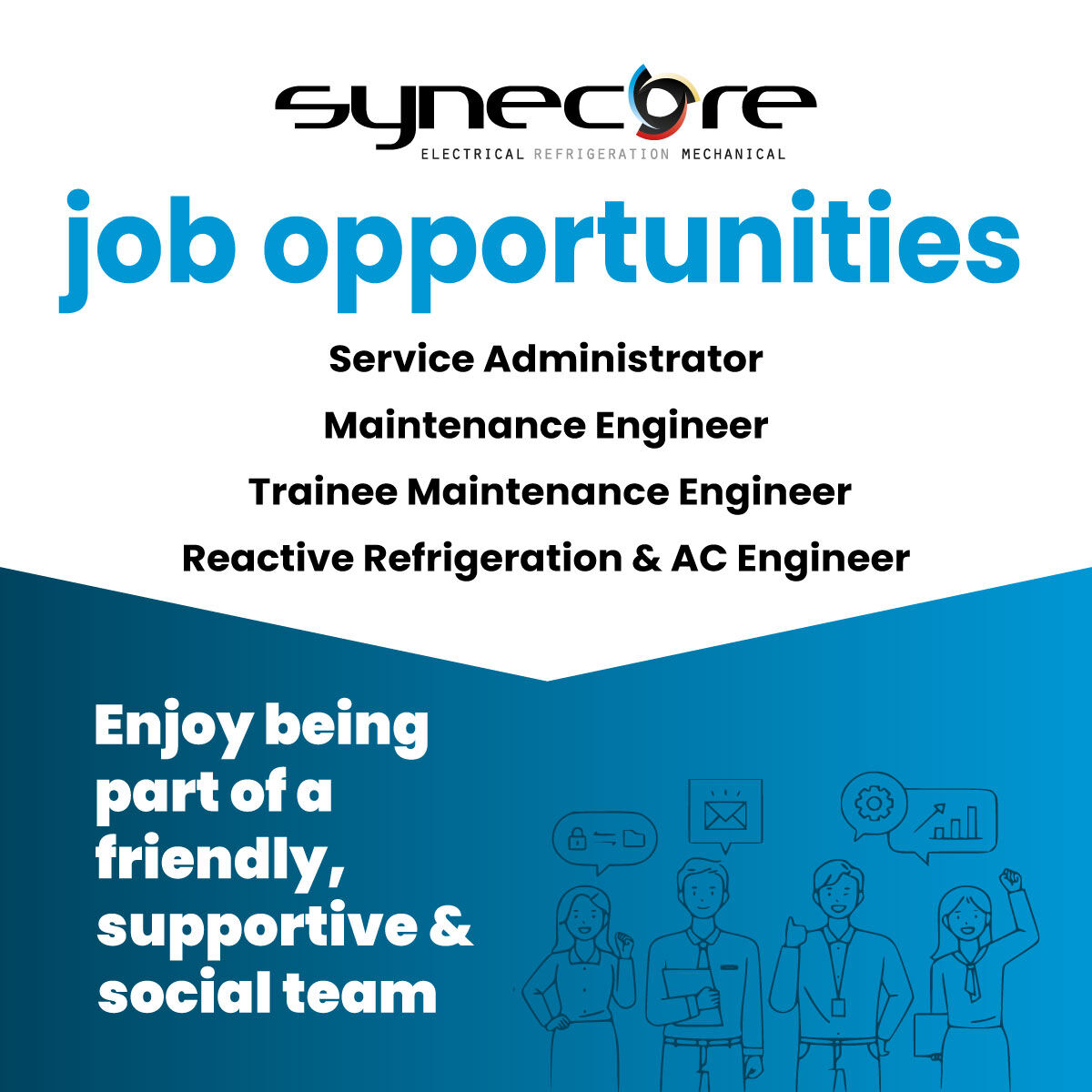 📣 Join our fantastic team at Synecore! We are recruiting for the follow roles: 🔴 Service Administrator 🔴 Maintenance Engineer 🔴 Trainee Maintenance Engineer 🔴 Reactive Refrigeration & AC Engineer Apply: sian.johnstone@synecore.co.uk #job #jobopportunity #recruitment